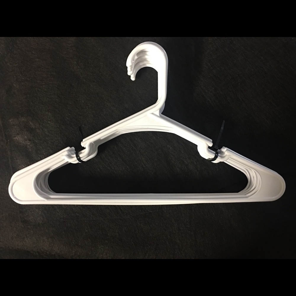 White clothes hangers
